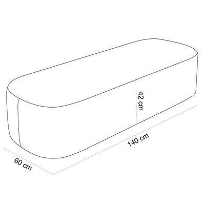 Puff Decorativo Orgânico Para Living Quarto 140cm Doha W01 Linho Cru - Lyam Decor
