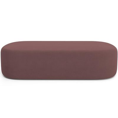 Puff Decorativo Orgânico Para Living Quarto 160cm Doha W01 Suede Rosê - Lyam Decor