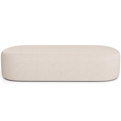 Puff Decorativo Orgânico Para Living Quarto 140cm Doha W01 Linho Cru - Lyam Decor