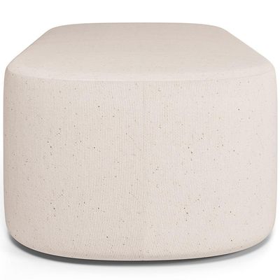 Puff Decorativo Orgânico Para Living Quarto 140cm Doha W01 Linho Cru - Lyam Decor