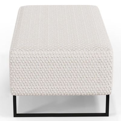 Kit 02 Puff Decorativo Para Sala De Estar Cléo Base De Ferro Preto 90 Cm W01 Bouclê Cru - Lyam