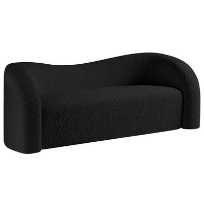 Sofá Curvo 3 Lugares Orgânico Coréia 200cm Linho Preto