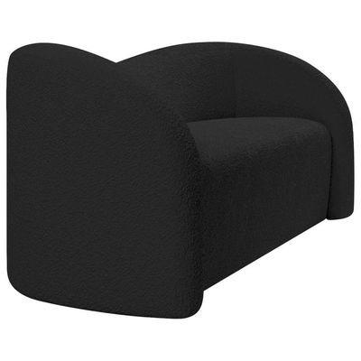Sofá Curvo 3 Lugares Orgânico Coréia 200cm Linho Preto