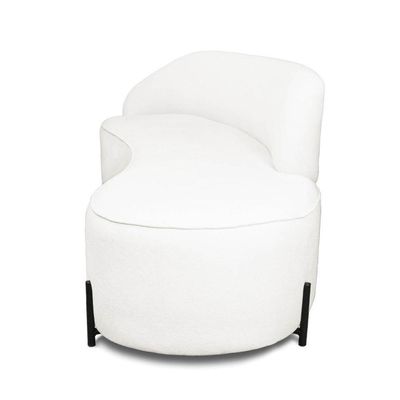 Sofá 4 Lugares Orgânico 220cm Pé Ferro Pto Morgan Bouclê L01 - D'rossi Cor Off White