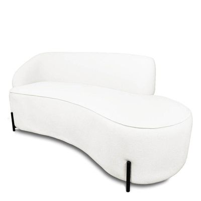 Sofá 4 Lugares Orgânico 220cm Pé Ferro Pto Morgan Bouclê L01 - D'rossi Cor Off White