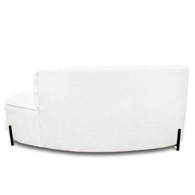 Sofá 4 Lugares Orgânico 220cm Pé Ferro Pto Morgan Bouclê L01 - D'rossi Cor Off White