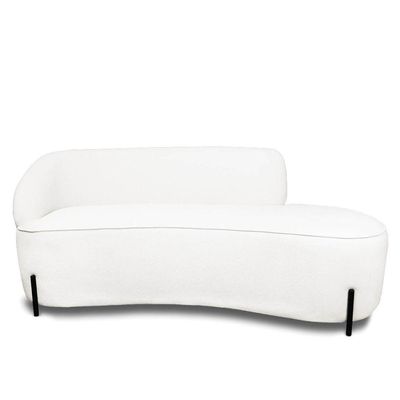 Sofá 4 Lugares Orgânico 220cm Pé Ferro Pto Morgan Bouclê L01 - D'rossi Cor Off White