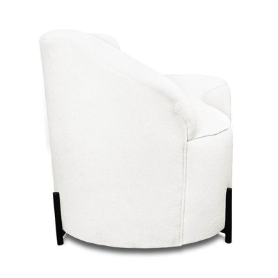 Sofá 4 Lugares Orgânico 220cm Pé Ferro Pto Morgan Bouclê L01 - D'rossi Cor Off White