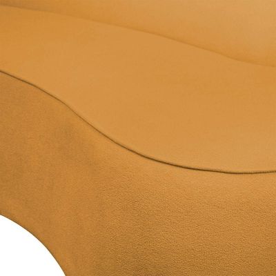 Sofá 3 Lugares Orgânico 180cm Pé Ferro Pto Morgan Bouclê L01 - D'rossi Cor Mostarda
