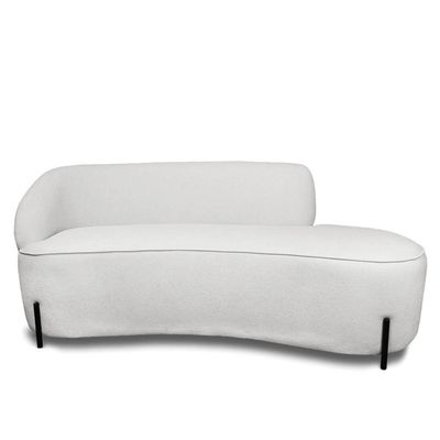 Sofá 4 Lugares Orgânico 220cm Pé Ferro Pto Morgan Bouclê L01 - D'rossi Cor Cinza
