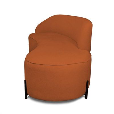 Sofá 2 Lugares Orgânico 140cm Pé Ferro Pto Morgan Bouclê L01 - D'rossi Cor Terra