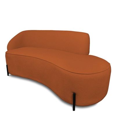 Sofá 3 Lugares Orgânico 180cm Pé Ferro Pto Morgan Bouclê L01 - D'rossi Cor Terra