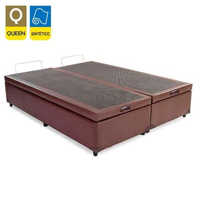 Cama Box Baú Queen Bipartido Sintético Sereneprime Marrom 158x198x44