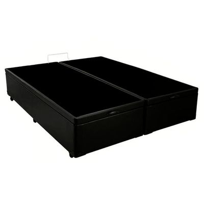 Cama Box Baú Queen Bipartido Sintético Sereneprime Preto 158x198x44.