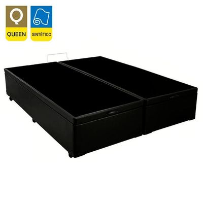 Cama Box Baú Queen Bipartido Sintético Sereneprime Preto 158x198x44.
