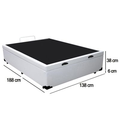 Cama Box Baú Casal Sintético Sereneprime Branco 138x188x44.