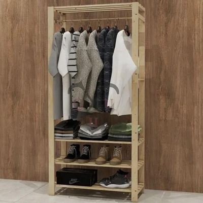 Estante Aberta Design Arara Cabideiro Pinus Organizador