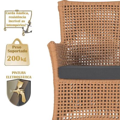 2 Sofás E Mesa Igapó Alumínio Fendi Corda Náutica E11 Trama Terra Cota