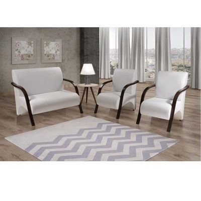 Conjunto Vênus Pé Madeira 1 Namoradeira 2 Polt Corino Branco