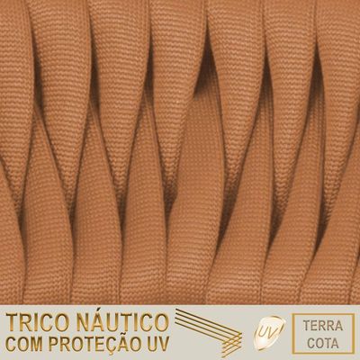 Cadeira Atenas Tricô Náutica E Alumínio Para Varanda Cozinha Terra Cota