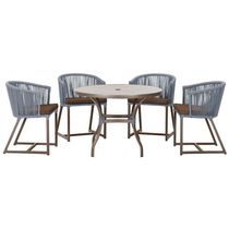 Mesa Com 4 Cadeiras E Noronha Estofado 9 Trama Original Prata