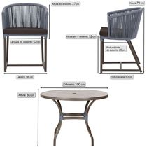 Mesa Com 4 Cadeiras E Noronha Estofado 9 Trama Original Prata
