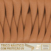 8 Cadeiras Atenas Tricô Náutico E Alumínio Com Proteção Uv Terra Cota