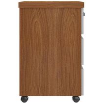 Gaveteiro Para Escritório Com Rodízios 03 Gavetas Unik A02 Freijó Branco - Lyam Decor