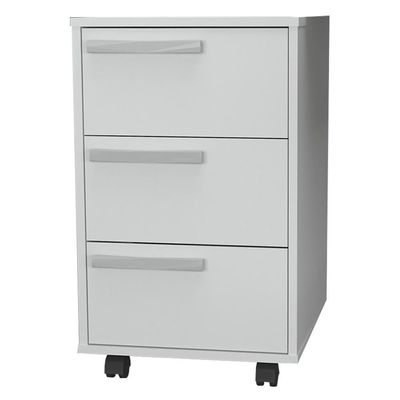 Gaveteiro Para Escritorio Gamer 3 Gavetas E 4 Rodizios Branco B26 Novam Branco