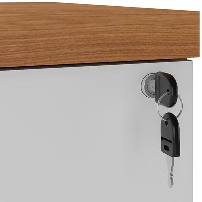 Gaveteiro Para Escritório Com Rodízios 03 Gavetas Unik A02 Freijó Branco - Lyam Decor