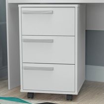 Gaveteiro Para Escritorio Gamer 3 Gavetas E 4 Rodizios Branco B26 Novam Branco