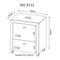 Gaveteiro Para Escritório Home Office Me4112 Mdp Amendoa