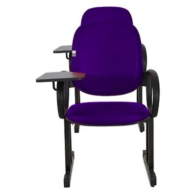 01 Cadeira Para Auditório Com Prancheta Linha Dallas Auditório Roxo