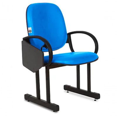 01 Cadeira Para Auditório Com Prancheta Linha Dallas Auditório Azul