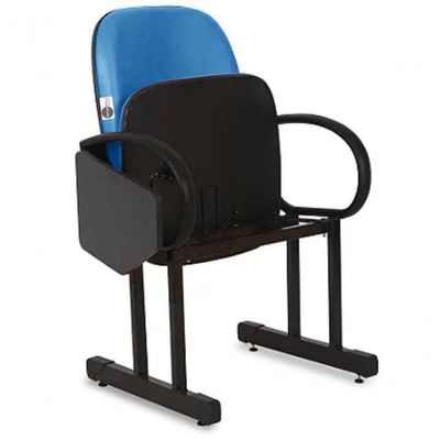 01 Cadeira Para Auditório Com Prancheta Linha Dallas Auditório Azul