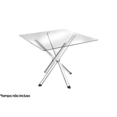 Base de Mesa p/ Cozinha Volga M008 Aço Cromado s/ Tampo Cromada - Kappesberg