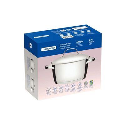 Caçarola Funda Allegra 16 Cm 1,5 L Em Aço Inox Com Fundo Triplo Tramontina 62654/160