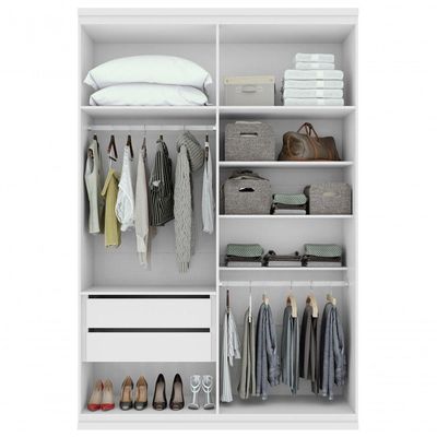 Guarda-roupas 4 Portas 2 Gavetas 100% Mdf Alonzo Sem Espelho E Com Pés - Lopas Branco