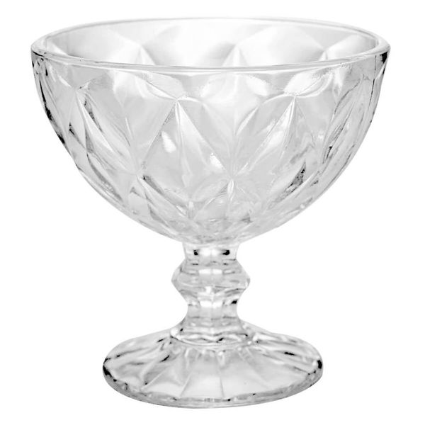 Taça de Sobremesa Lyor Diamond de Vidro 250ml Avulsa Tigela Pote para Doces