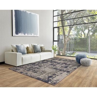 Tapete P/ Sala Serido B2694 L.grey/navy 1,43x2,20 São Carlos