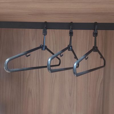 12 Cabides de Roupas Antifurto Fixos para Hotel Pretos com Alças Anti Roubo