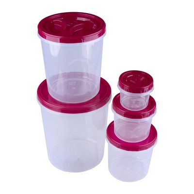 Conjunto 5 Potes Porta Mantimentos Redondo MB 3628 Sortido
