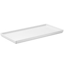 Prato Retangular Servir Petiscos 27x13cm Comida Japonesa Branca Bandeja Decorativa Uno Coza Plástica