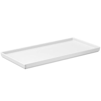Prato Retangular Servir Petiscos 27x13cm Comida Japonesa Branca Bandeja Decorativa Uno Coza Plástica