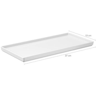 Prato Retangular Servir Petiscos 27x13cm Comida Japonesa Branca Bandeja Decorativa Uno Coza Plástica