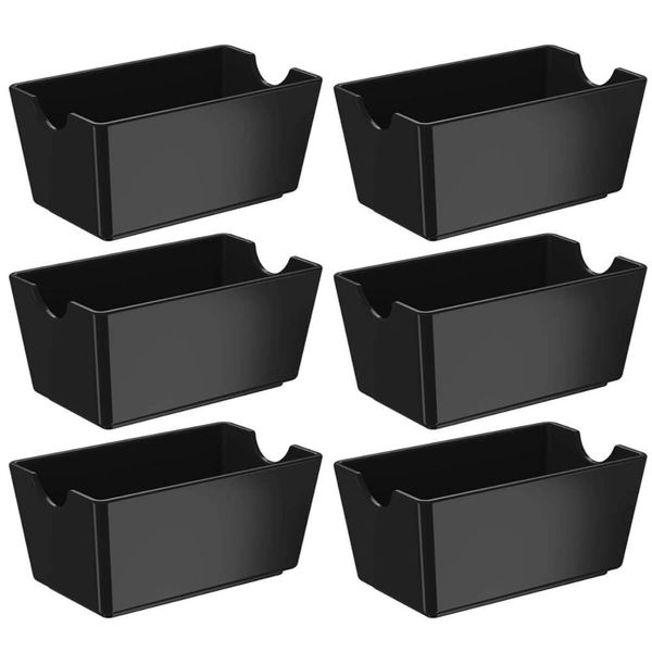 Kit 6 Porta Sachês Pretos Molhos Chá Açúcar Uno Coza Organizador de Mesa