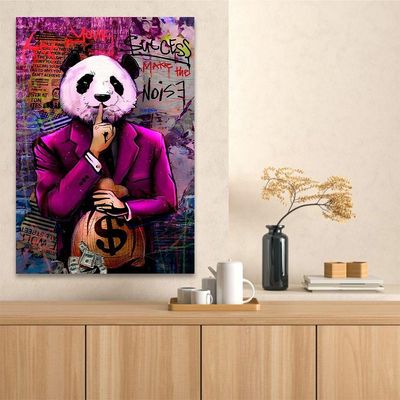 Quadro Decorativo Panda Cash Grande 118x78