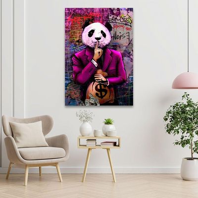 Quadro Decorativo Panda Cash Grande 118x78