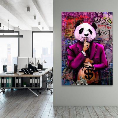 Quadro Decorativo Panda Cash Grande 118x78