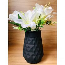 Vaso Cachepot Diamante Decorativo Planta Preto Fosco